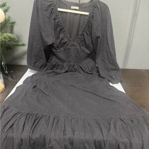 Marine Layer Charcoal Long Sleeve Dress